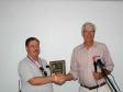 ARRL Southwestern Division Director Dick Norton (N6AA)  presents the 2018 Volunteer Of The Year Award to ARRL-Arizona Section Emergecy Coordinator Dennis Bietry (Ke6EJF) at the Southwestern Division Convention 17 February, 2018, in Yuma Arizona